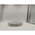Diameter 30cm  Round Enamel Tray Serving Tray Fruit Tray With Handle